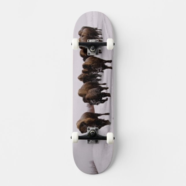 Bison i vinter old school skateboard bräda 21,6 cm (Framsida)