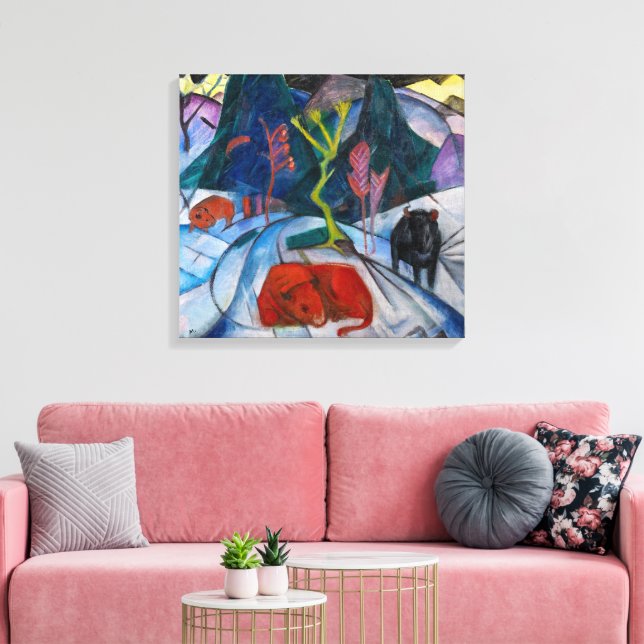 Bison i Winter | Franz Marc | Canvastryck (Insitu (Vardagsrum))