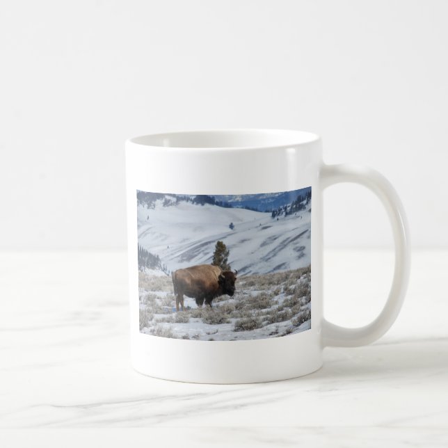 Bison i Yellowstones vinterberg Kaffemugg (Höger)