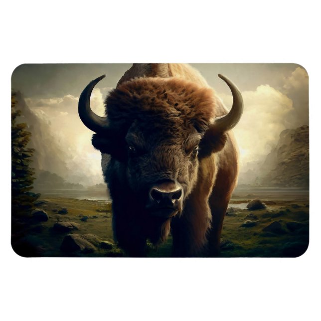 Bison-målning Magnet (Horisontell)