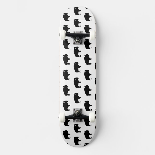 bison mönster old school skateboard bräda 18 cm (Framsida)