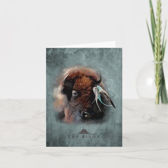 Bison - Notecard Helgkort (Framsida)