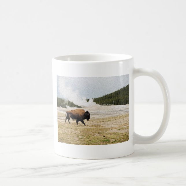 Bison och Gamla Faithful Kaffemugg (Höger)