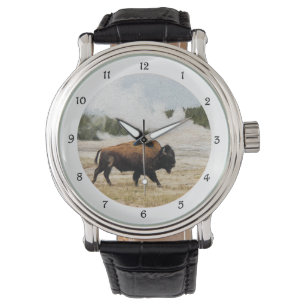 Bison och gammal fadern armbandsur