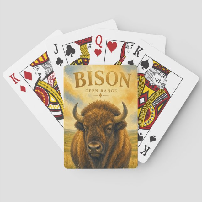 Bison Öppet Område Vilda Djur Casinokort (Baksidan)