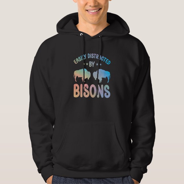 Bison Outfit Animal Apparel Retro Bison Accessorie Hoodie (Framsida)
