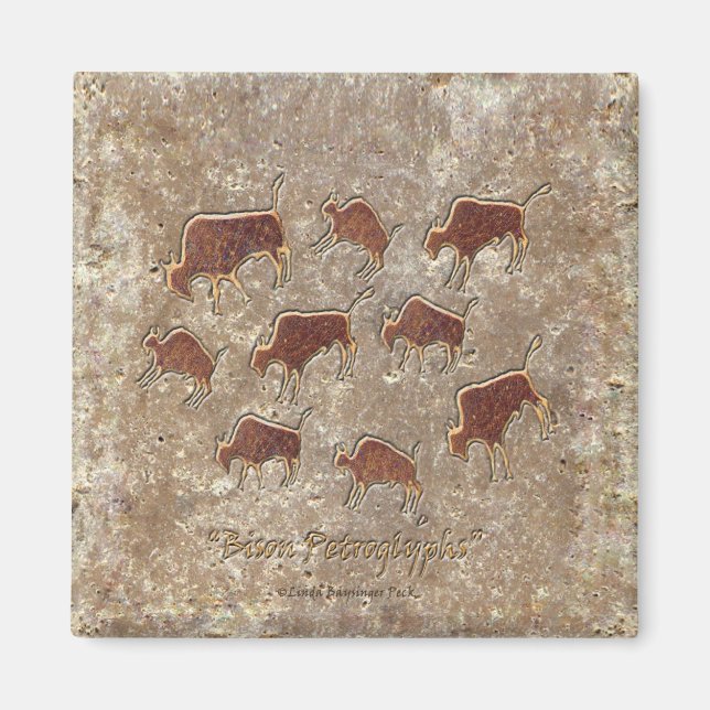 Bison Petroglyphs Magnet (Framsidan)