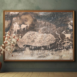 Bison Pictograph, 9 miljoner Canyon, Utah Poster