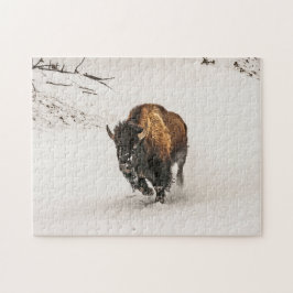 Bison Plodding through Snö - 252 biet Pussel