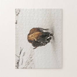 Bison Plodding through Snö - 252 biet Pussel