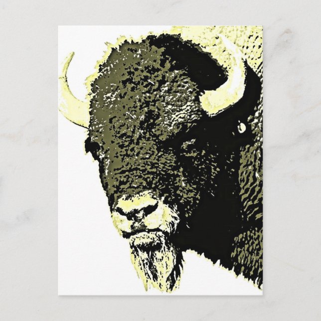 Bison Pop Art Vykort (Framsida)