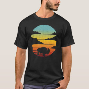 Bison Retro Vintage 60-tal 70-tal Sunset Buffalo M T Shirt
