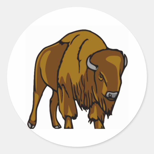 Bison Runt Klistermärke (Framsida)