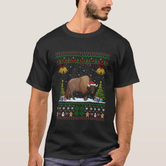 Bison Santa Ugly Bison T Shirt
