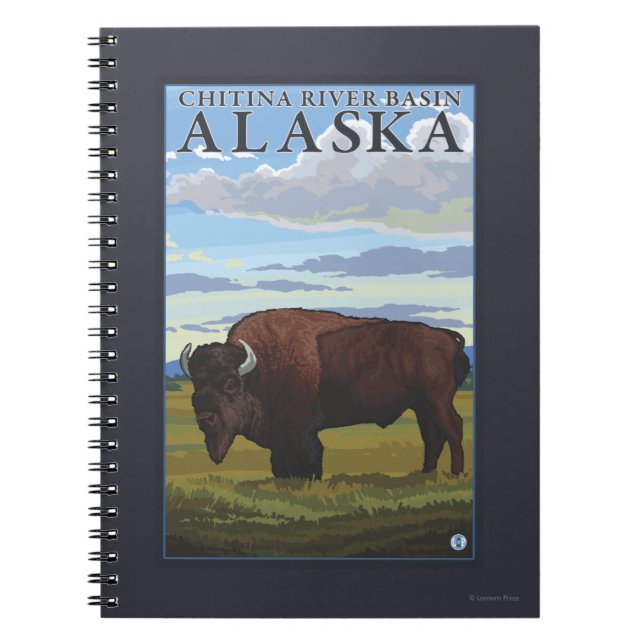 Bison Scene - Chitina River Basin, Alaska Anteckningsbok (Framsidan)