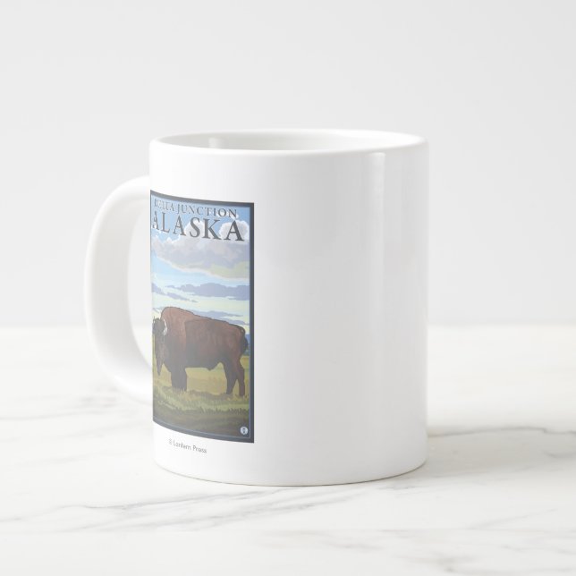 Bison Scene - Delta Junction, Alaska Jumbo Mugg (Framsida vänster)