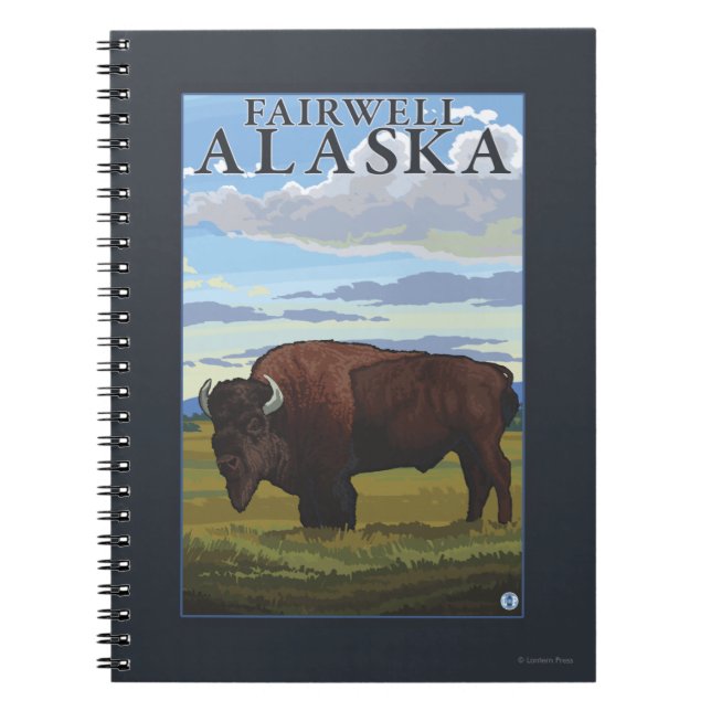 Bison Scene - Fairwell, Alaska Anteckningsbok (Framsidan)
