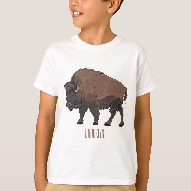 Bison seriefigur illustration t shirt (Framsida)