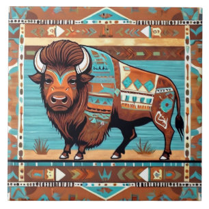 Bison Southwest Southwest Buffalo Decorative Kakelplatta