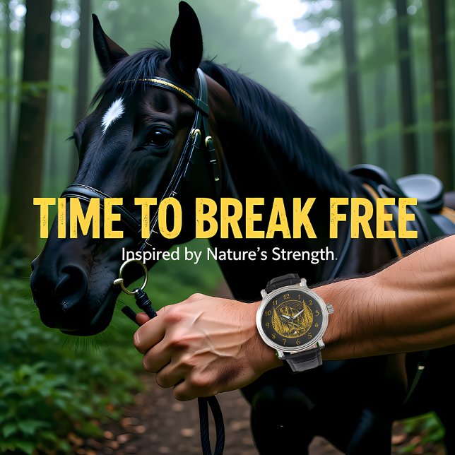 Bison står stolt i ett naturlandskap armbandsur (Skapare uppladdad)