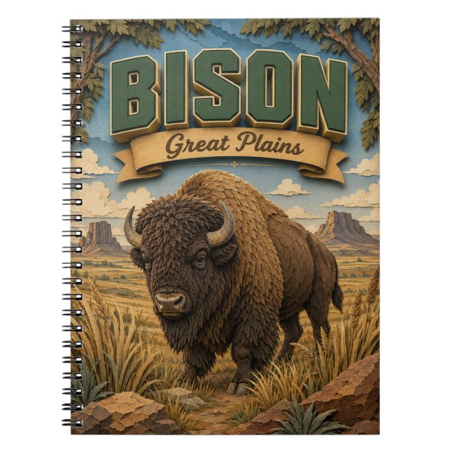 Bison Stora slätten POPCUT Anteckningsbok (Framsidan)