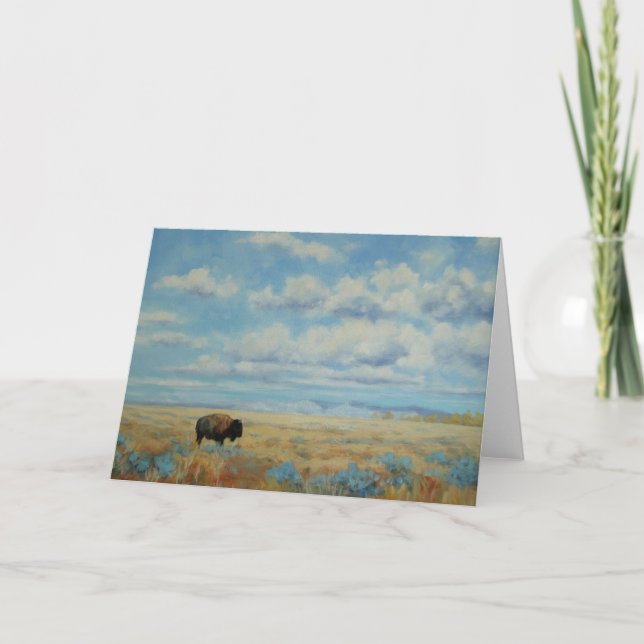 Bison under Big Himmel Fine Art Tillfällen Kort (Framsida)