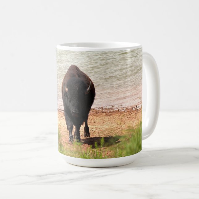 Bison Vid Vatten Kaffemugg (Framsida höger)