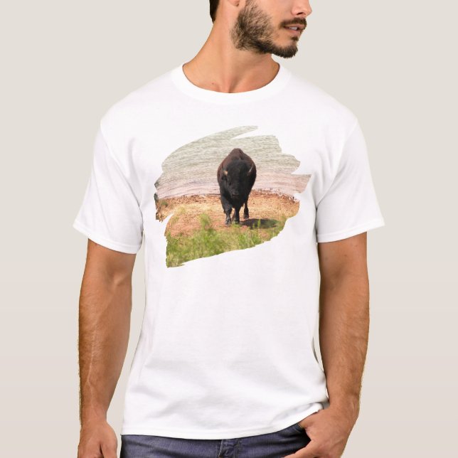 Bison vid Vatten T Shirt (Framsida)
