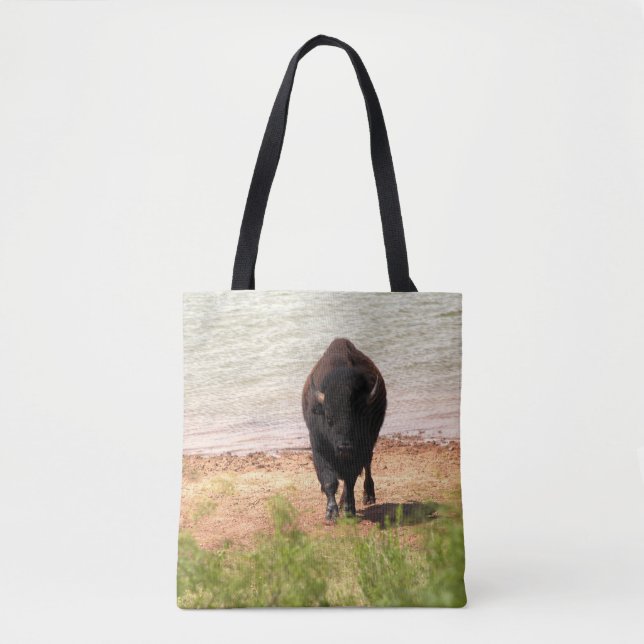 Bison Vid Vatten Tygkasse (Framsida)