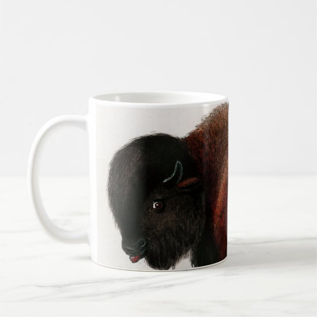 Bison vintage illustrerad kaffemugg (Vänster)