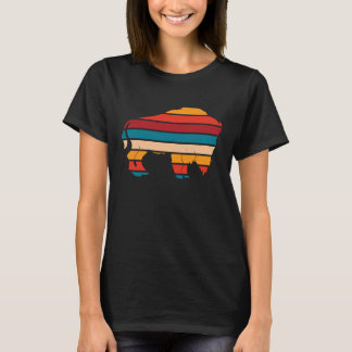 Bison Vintage Ko Buffalo Nationalpark Västerländsk T Shirt