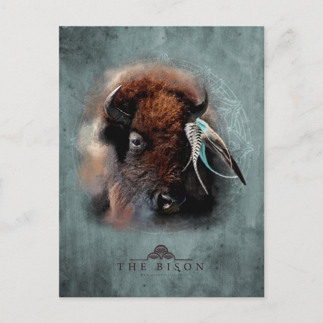 Bison - vykort (Framsida)
