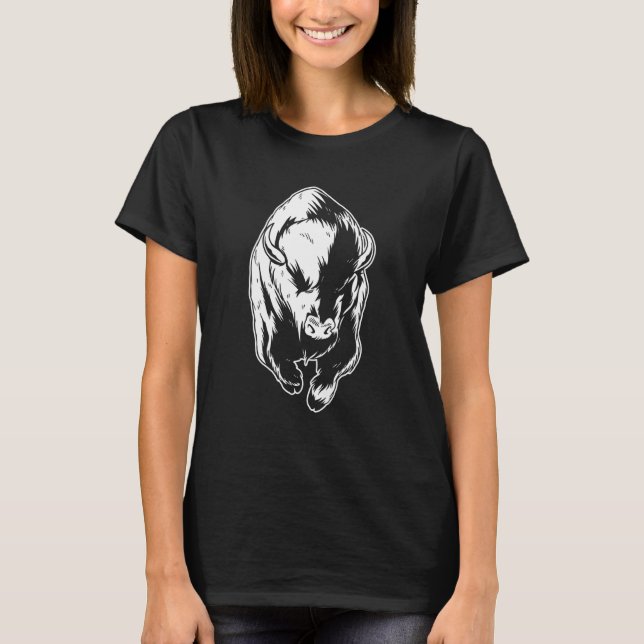 Bison Wildlife American - Animal Bison T Shirt (Framsida)
