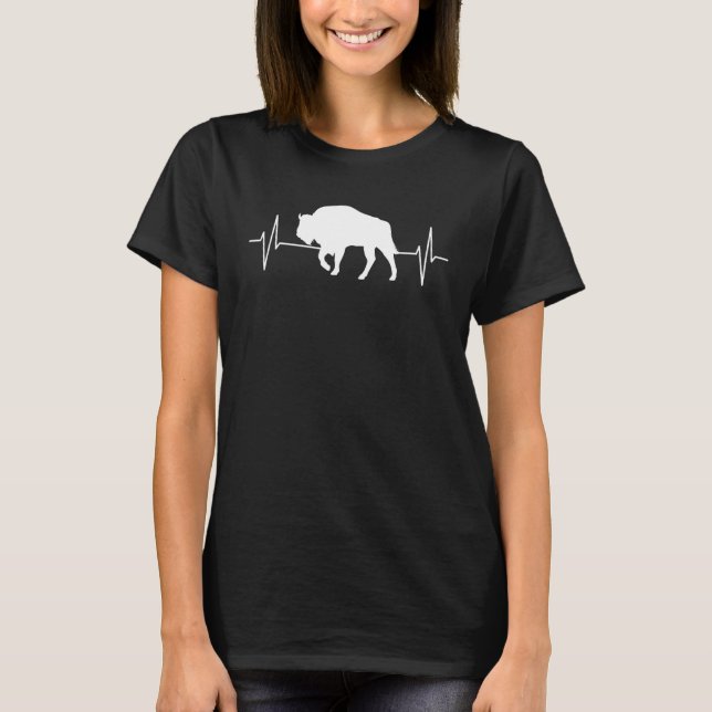 Bison  Wisent Forest Animals Forest Animals ECG Li T Shirt (Framsida)