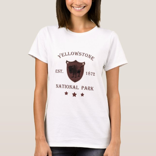 Bison Yellowstone Nationalpark T Shirt (Framsida)