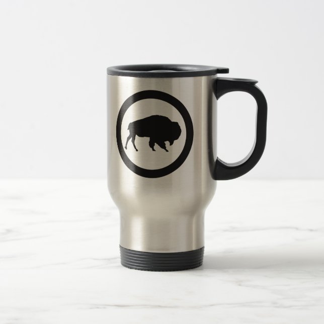 Bisonfjärd 15 uns rostfritt ståltravel mug resemugg (Höger)