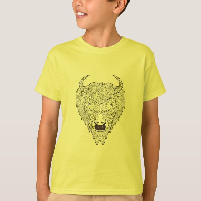 Bisonhuvudklotter T-shirt (Framsida)