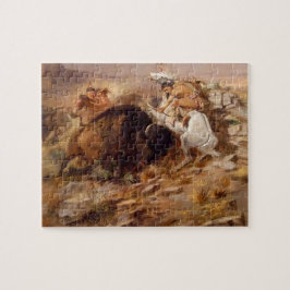 Bisonjakt Indianjägare Pussel