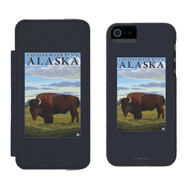 Bisonplats - Chitina flodhandfat, Alaska Incipio iPhone Wallet Skal (Sida vid Sida)