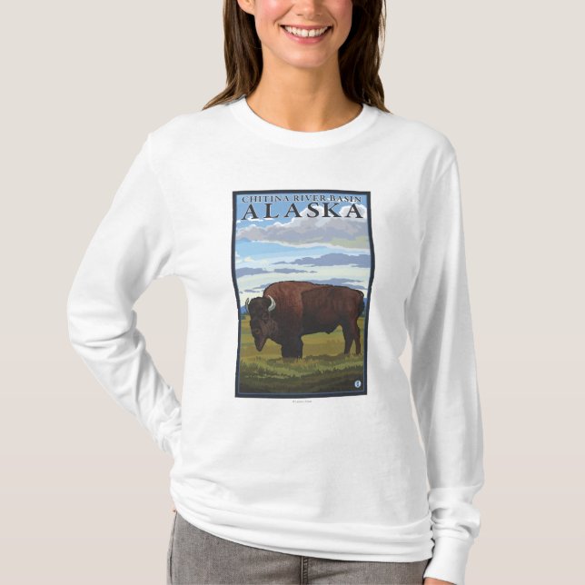 Bisonplats - Chitina flodhandfat, Alaska Tee (Framsida)