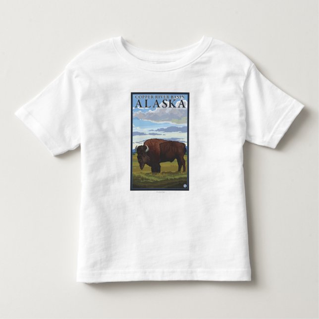 Bisonplats - Copper River handfat, Alaska Tee Shirt (Framsida)