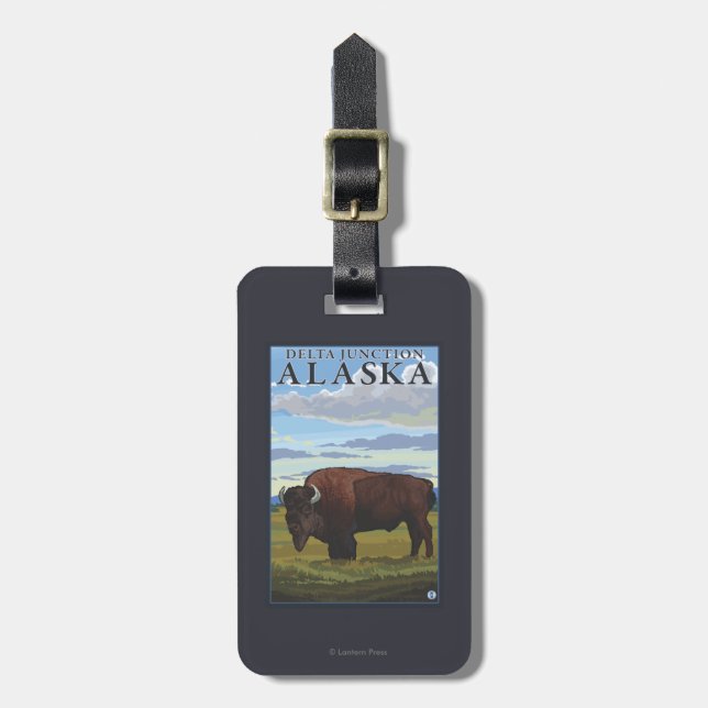 Bisonplats - deltaföreningspunkt, Alaska Bagagebricka (Vertikal Framsida)