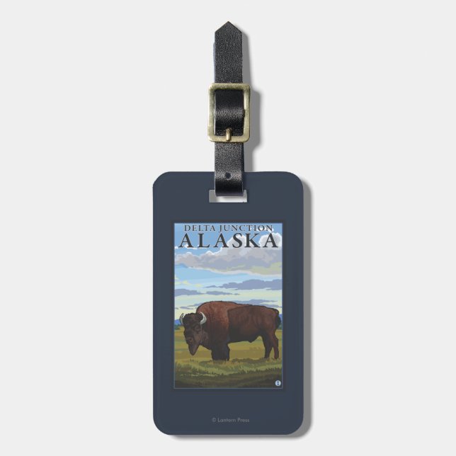 Bisonplats - deltaföreningspunkt, Alaska Bagagebricka (Vertikal Framsida)