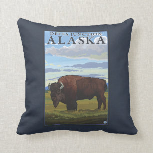 Bisonplats - deltaföreningspunkt, Alaska Kudde