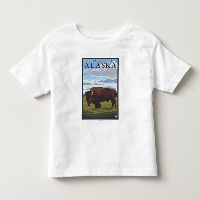 Bisonplats - deltaföreningspunkt, Alaska T-shirt (Framsida)