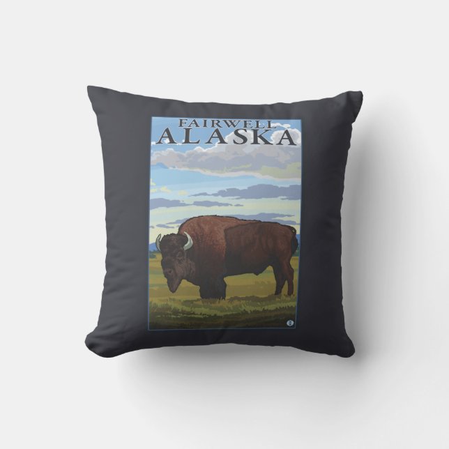 Bisonplats - Fairwell, Alaska Kudde (Framsida)