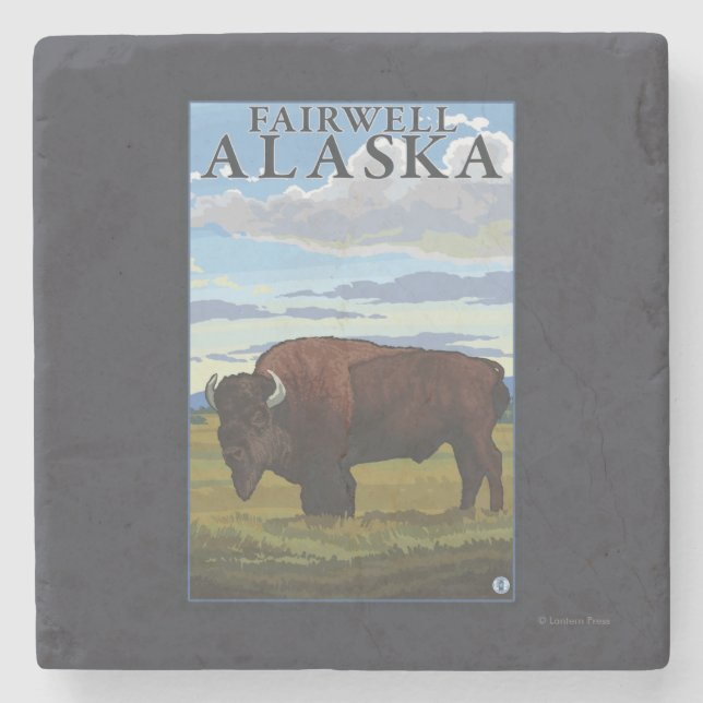 Bisonplats - Fairwell, Alaska Stenunderlägg (Framsidan)