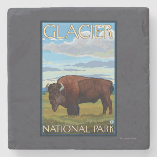 Bisonplats - glaciärnationalpark, MT Stenunderlägg