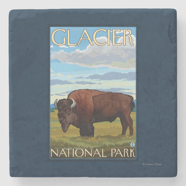 Bisonplats - glaciärnationalpark, MT Stenunderlägg (Framsidan)