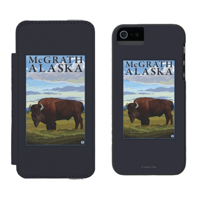 Bisonplats - McGrath, Alaska Incipio iPhone Wallet Skal (Sida vid Sida)